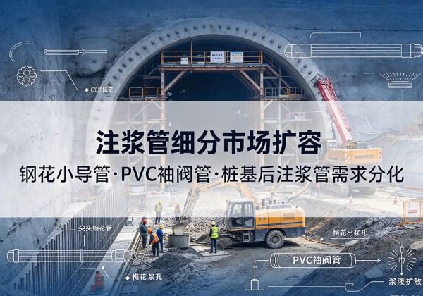 且末注浆管细分市场扩容，隧道钢花小导管、PVC 袖阀管、桩基后注浆管需求分化